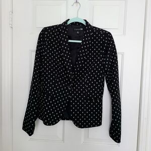 Forever 21 Black Printed Single-Button Blazer